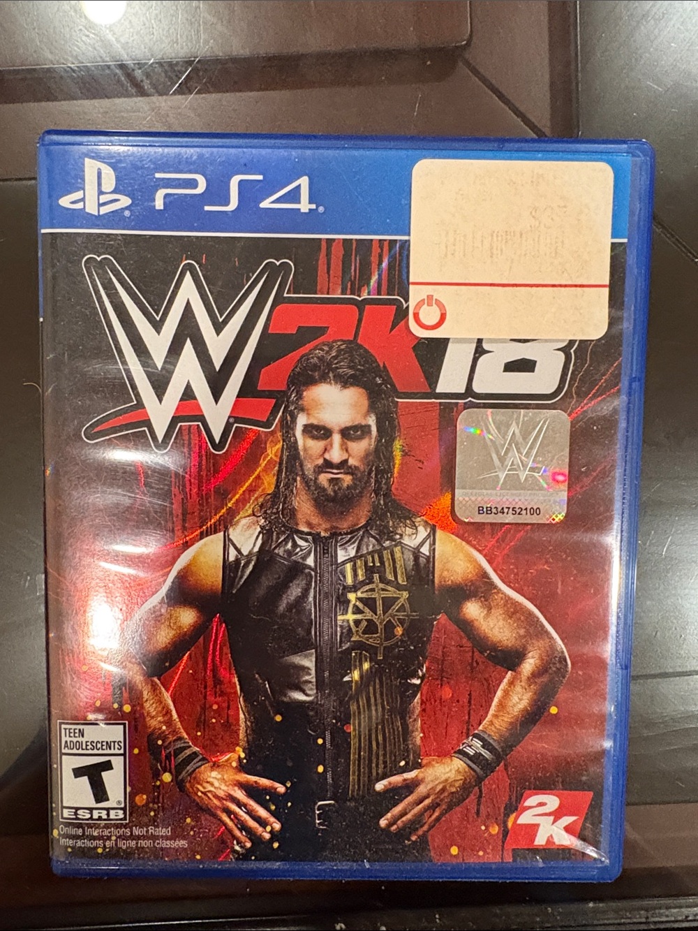 WWE 2K18 PS4 Video Game — Red and Black Cover Art